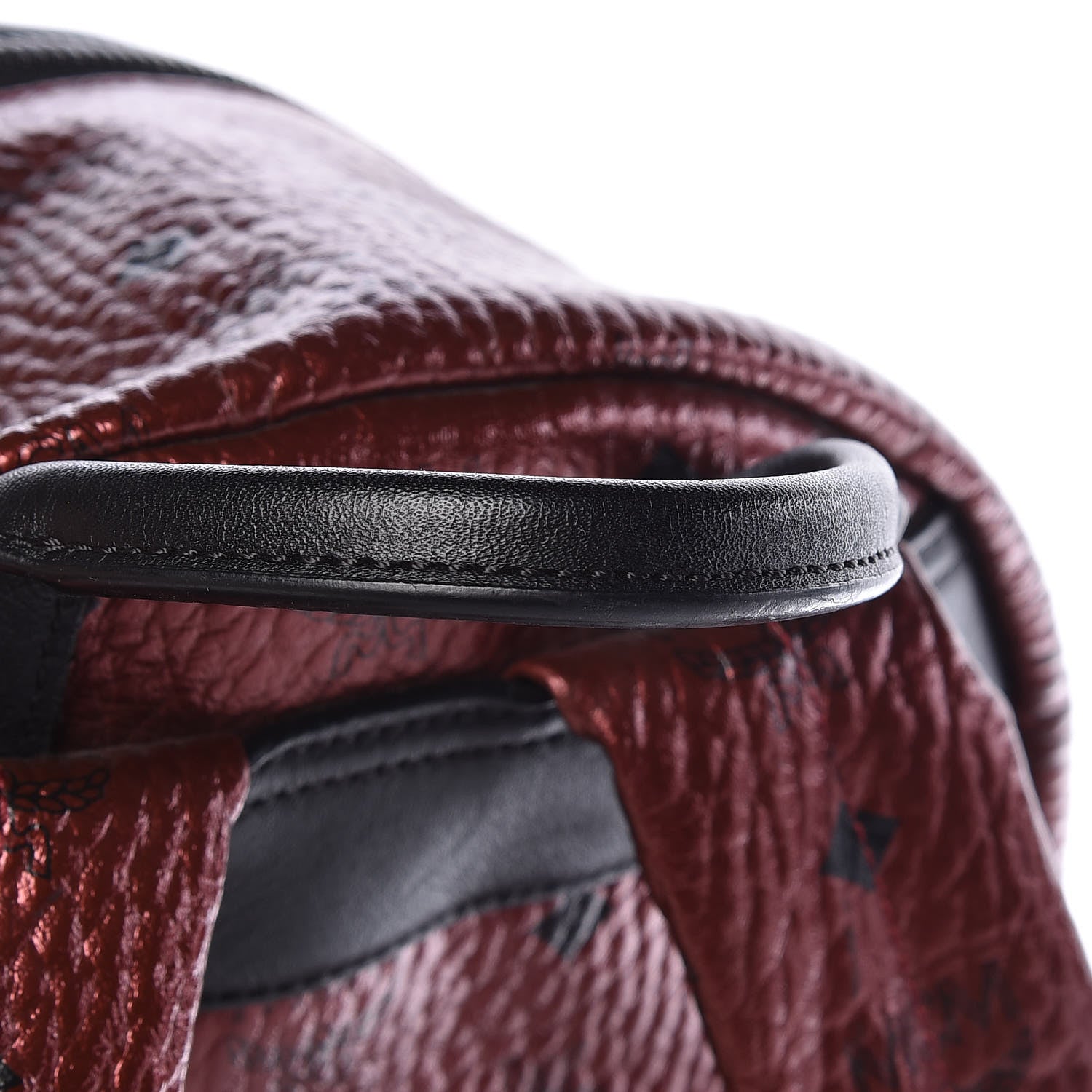 MCM Metallic Visetos Medium Side Stud Stark Backpack Scooter Red Black 11 of 11