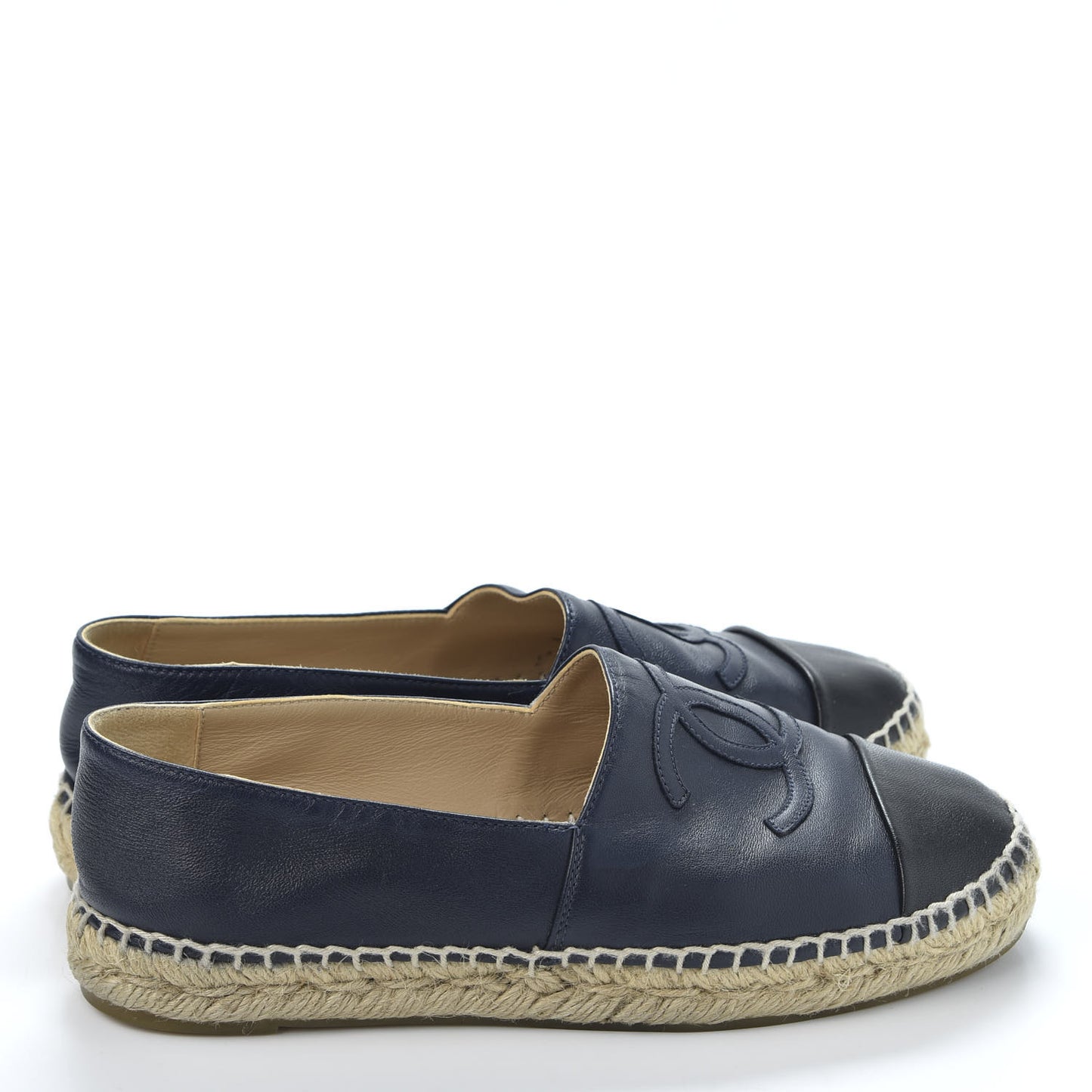 Lambskin CC Espadrilles 37 Navy Black