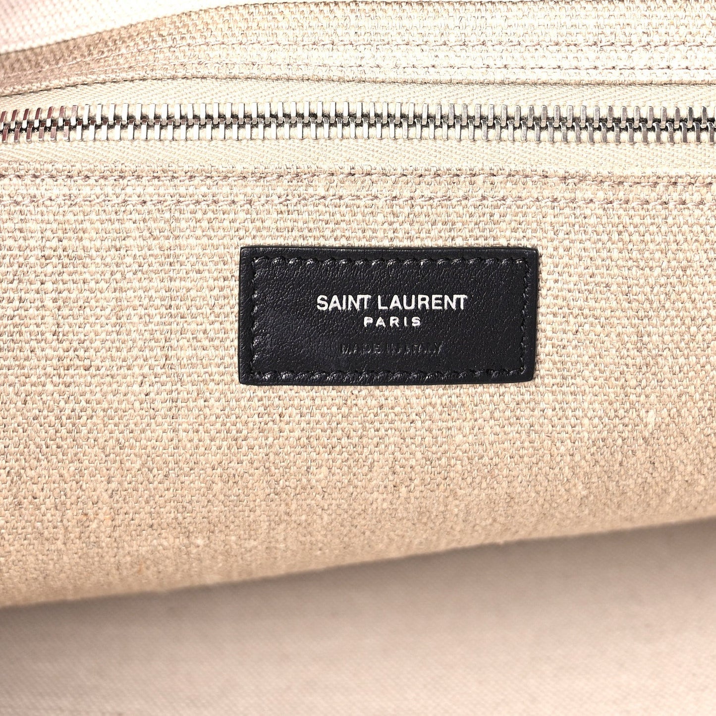 Linen Calfskin Rive Gauche Tote Optic White