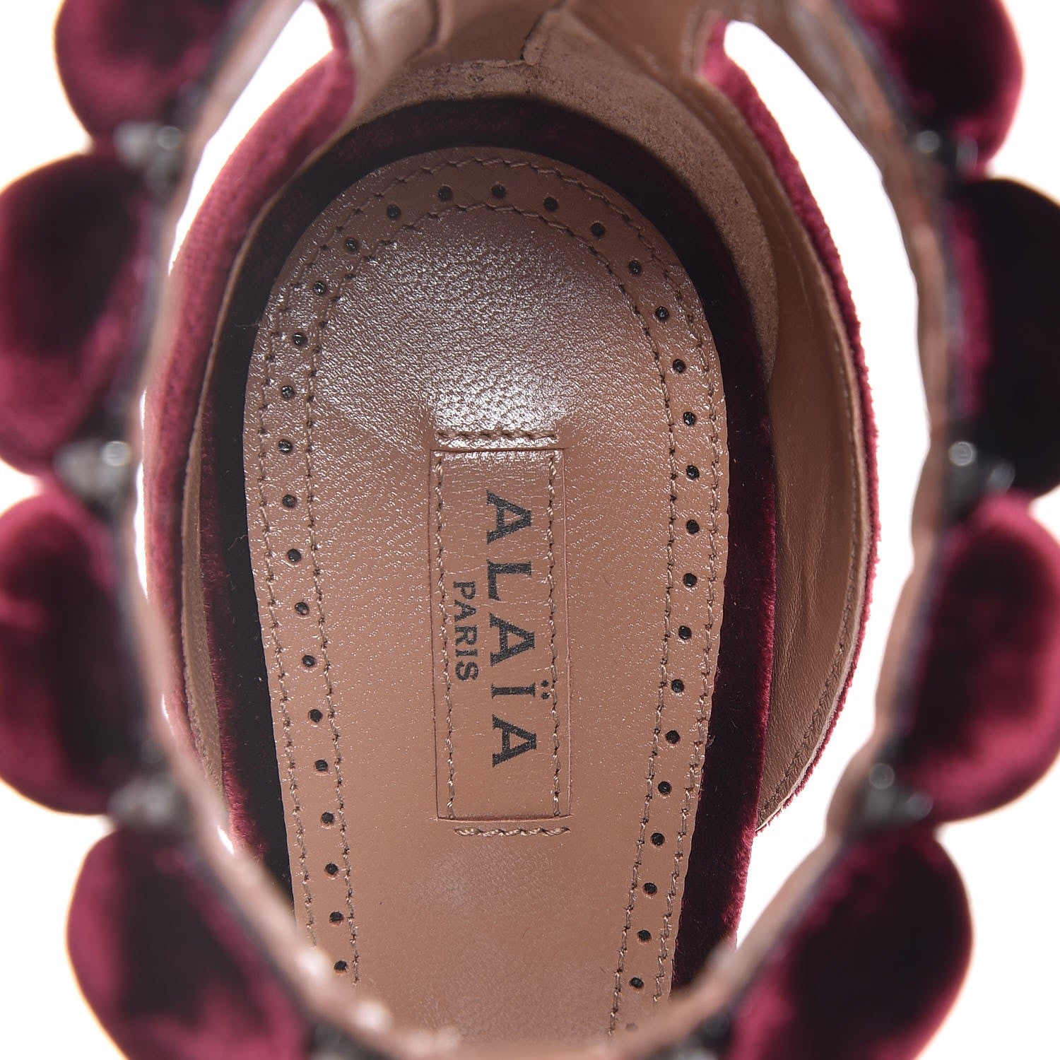 Alaia Velours Bombe Sandals 37.5 Pourpre 9 of 11