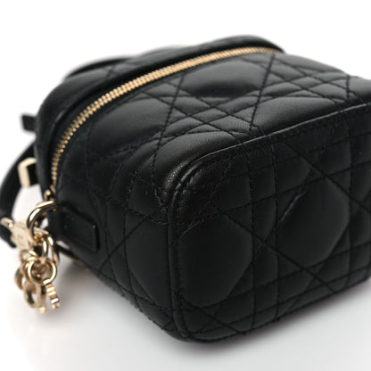Christian Dior Lambskin Cannage Micro Lady Dior Vanity Case Black 8 of 9