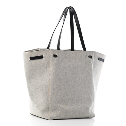 Celine Textured Canvas Small Belt Cabas Phantom Black White 3 of 9