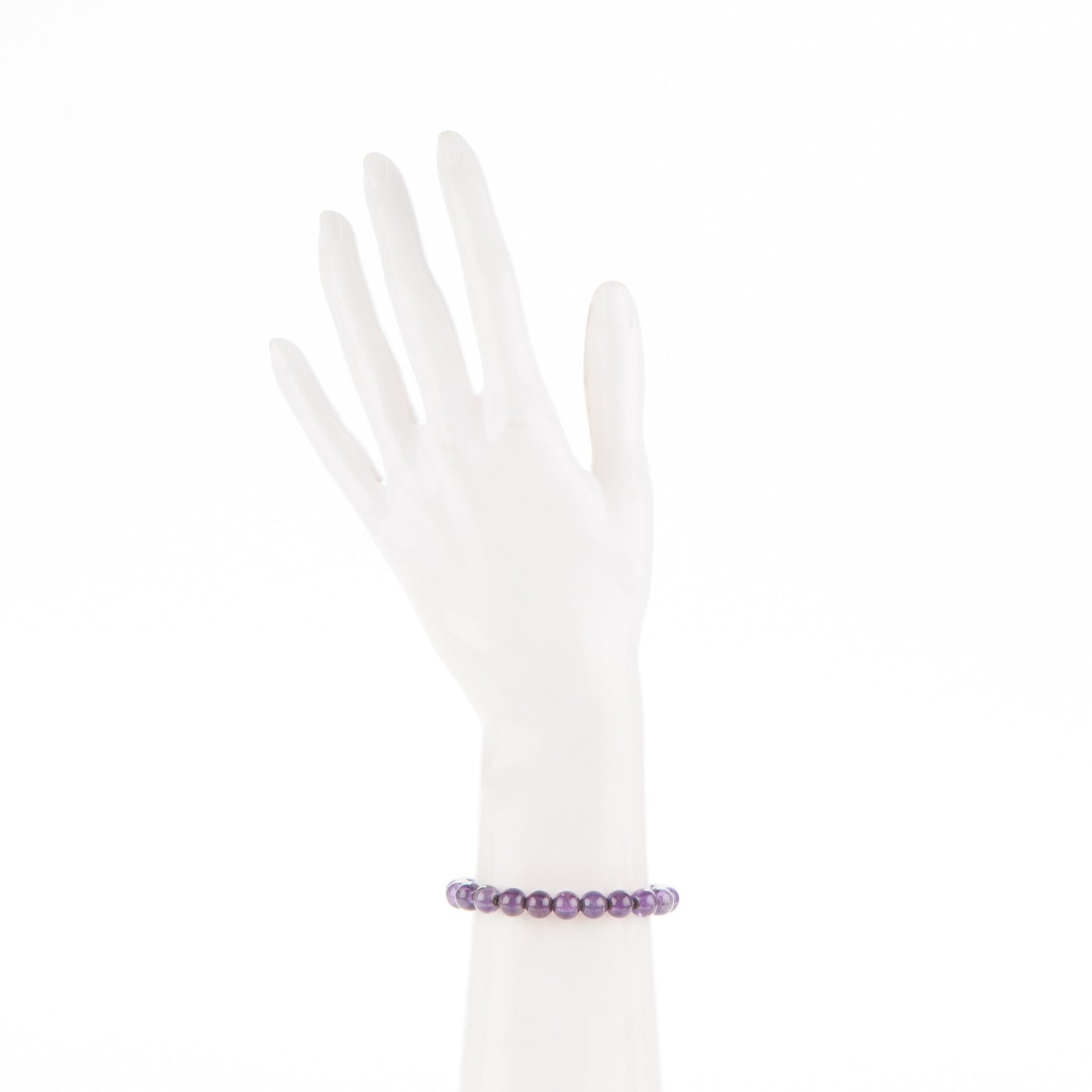 Sterling Silver Amethyst 8mm Spiritual Beads Bracelet