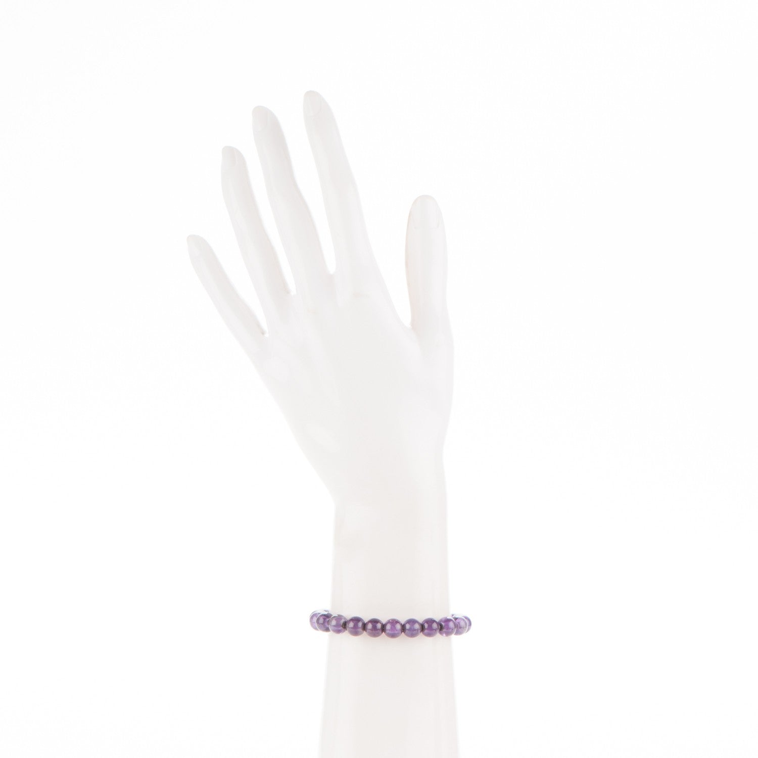 David Yurman Sterling Silver Amethyst 8mm Spiritual Beads Bracelet 2 of 5