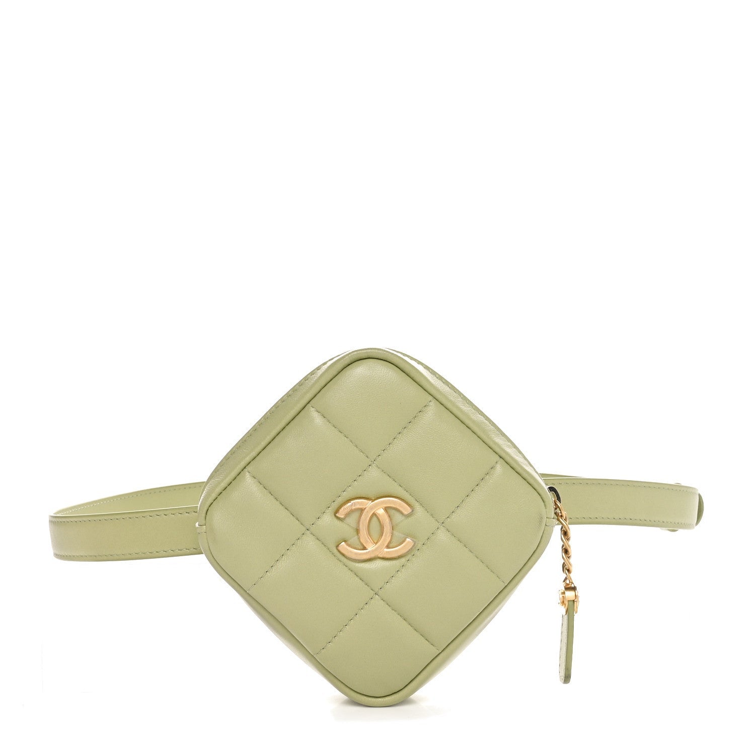 Chanel Lambskin Quilted Coin Purse Belt Bag Green 1 of 7