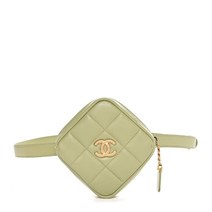 Chanel Lambskin Quilted Coin Purse Belt Bag Green 1 of 7