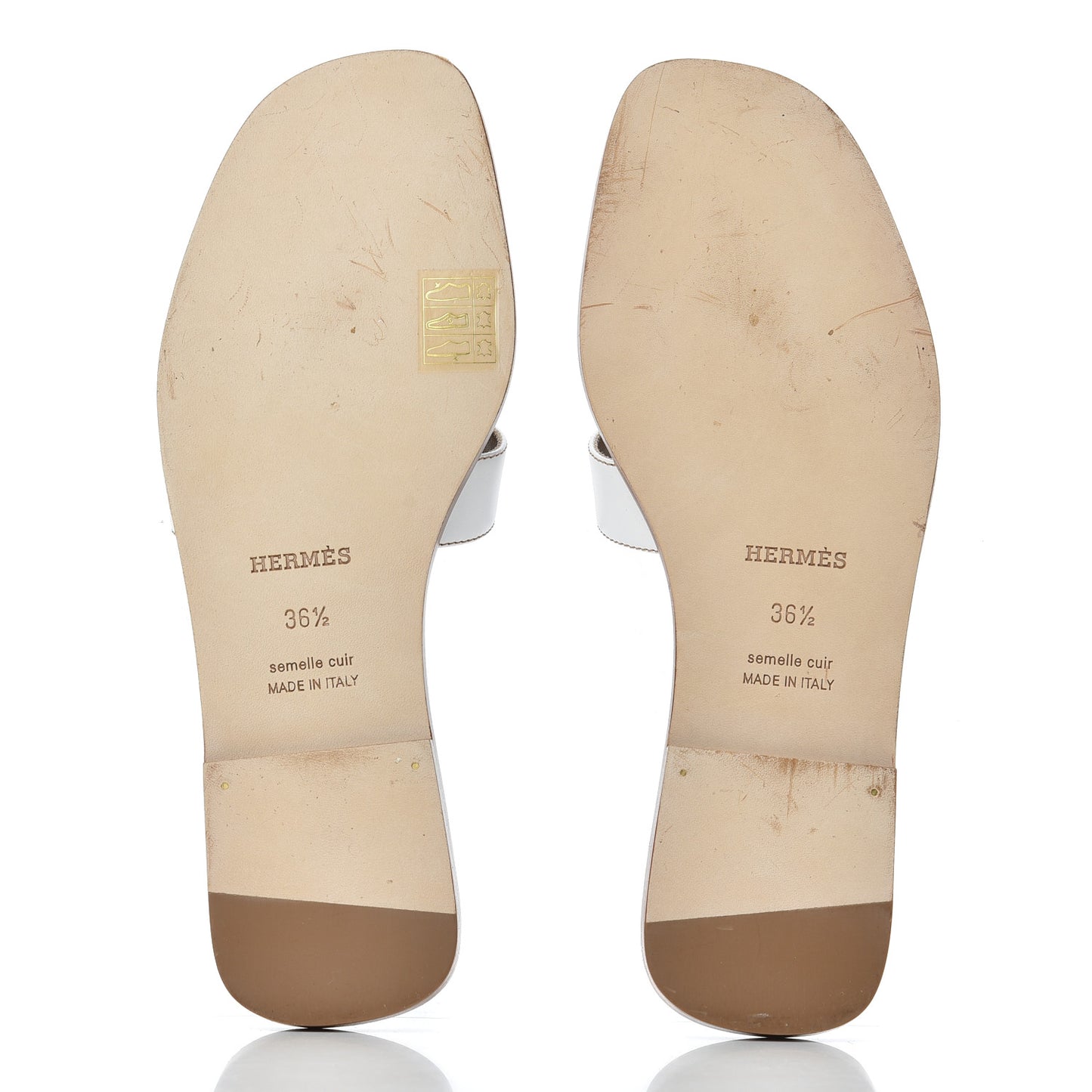 Box Calfskin Oran Sandals 36.5 White