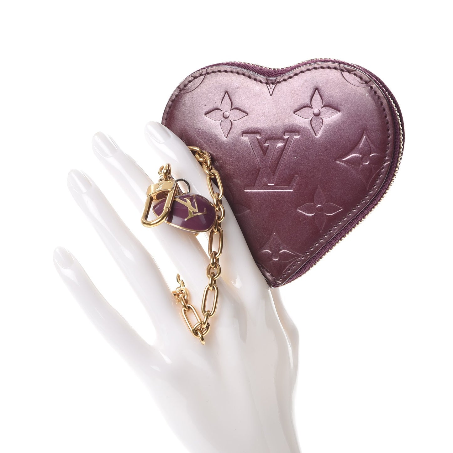 Vernis Heart Coin Purse Violet