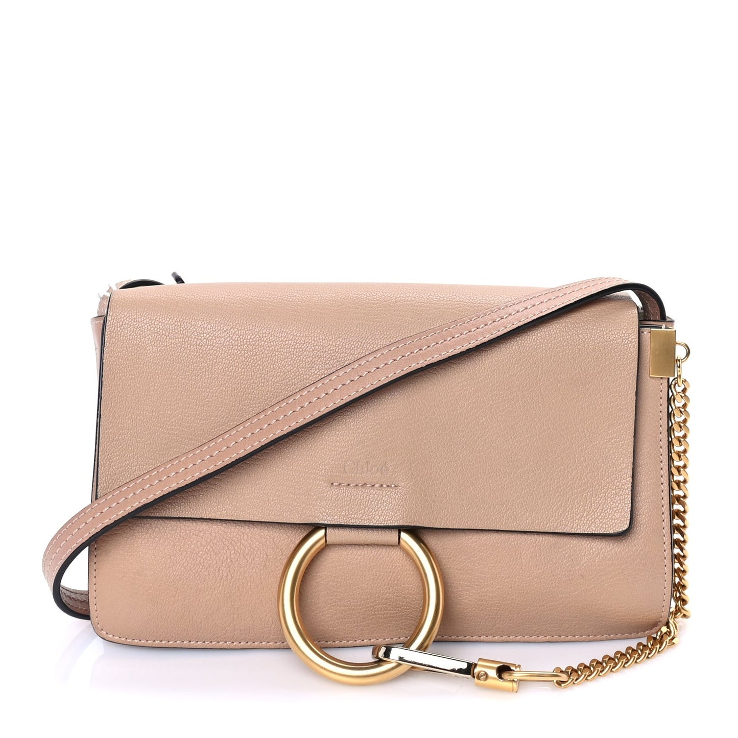 Goatskin Small Faye Shoulder Bag  Biscotti Beige