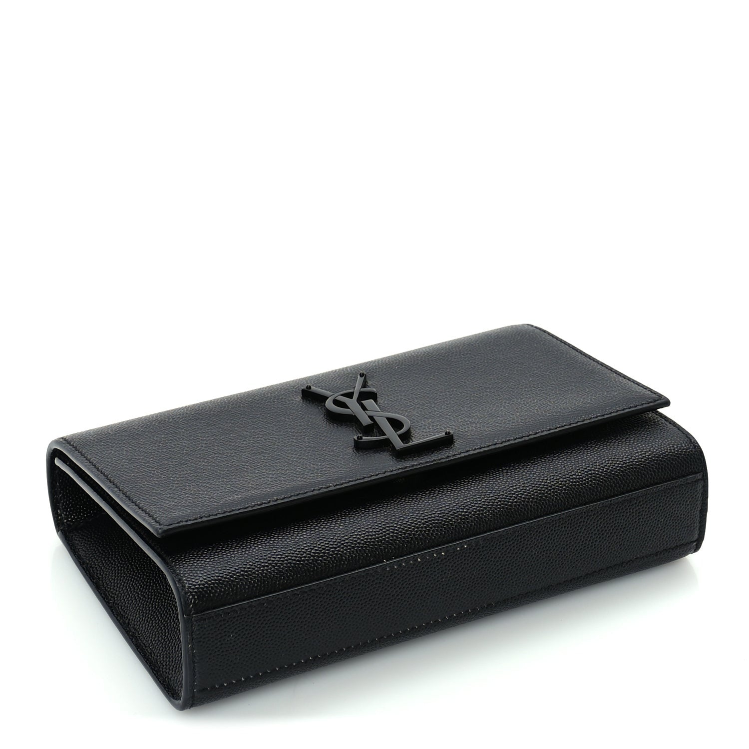Saint Laurent Grain De Poudre Small Monogram Monochrome Kate Satchel  Black 3 of 8