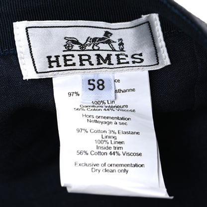 Hermes Cotton Canvas Miles H Mors Cap 58 Marine 8 of 8