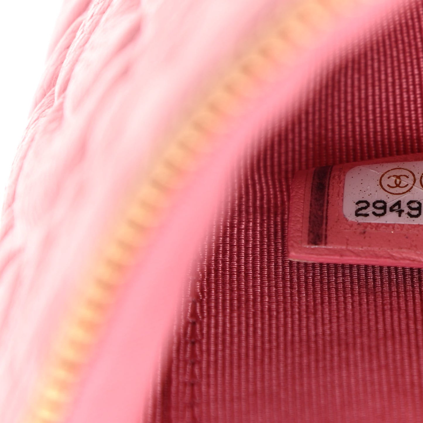 Caviar Camellia Embossed Cosmetic Pouch Pink