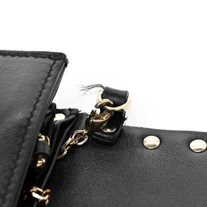 Valentino Garavani Vitello Rockstud Flap Wallet on Chain Black 25 of 27