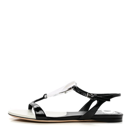 Christian Dior Patent Solar Sandals 35.5 Black 1 of 9