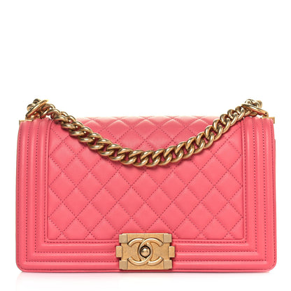 Chanel Calfskin Quilted Medium Boy Flap Pink 1 of 15