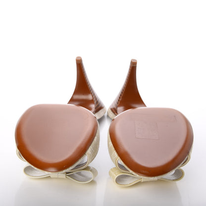 Louis Vuitton Mini Lin Bow Mules 37.5 Dune 7 of 13