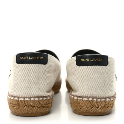 Saint Laurent Canvas Nappa Elba Light Logo Embroidered Espadrilles 38.5 Ecru 5 of 9