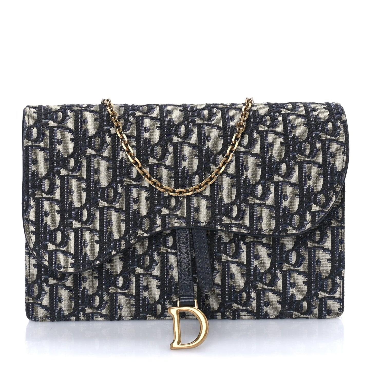 Oblique Saddle Chain Pouch  Blue