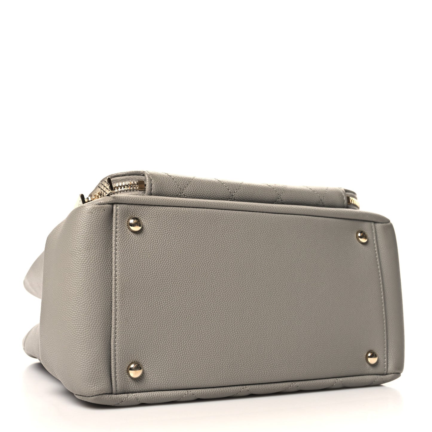 Caviar Quilted Small Business Affinity Shopping Bag Grey