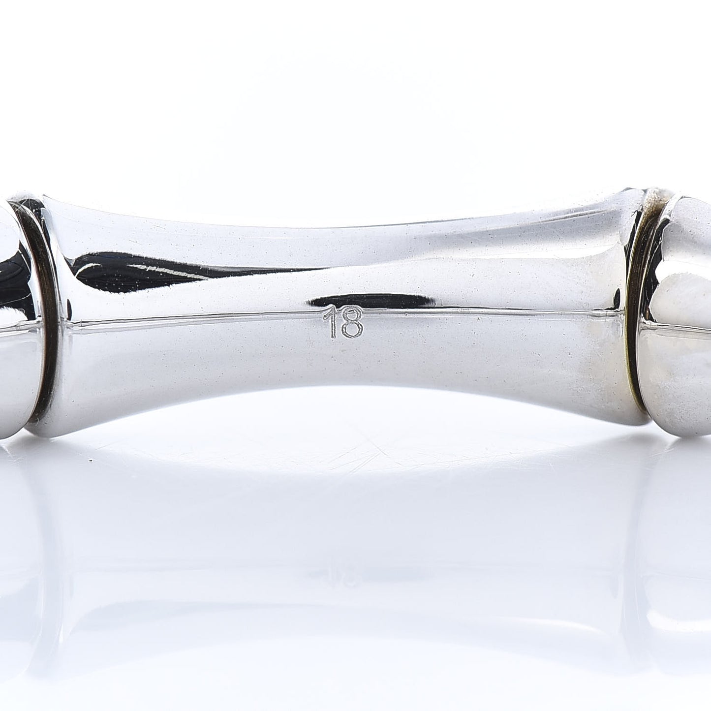 18K White Gold Medium Bamboo Spring Bracelet 18