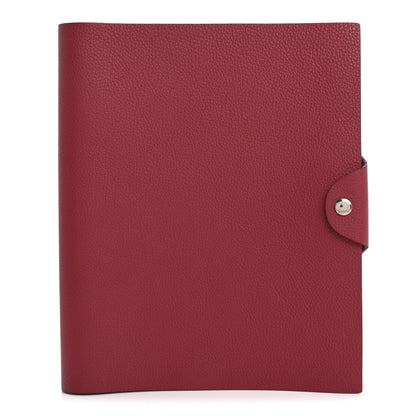 Hermes Togo Ulysse MM Notebook Cover Rouge Grenat 1 of 7