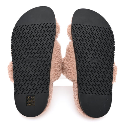 Hermes Woolskin Womens Chypre Sandals 38 Bois De Santal 5 of 8