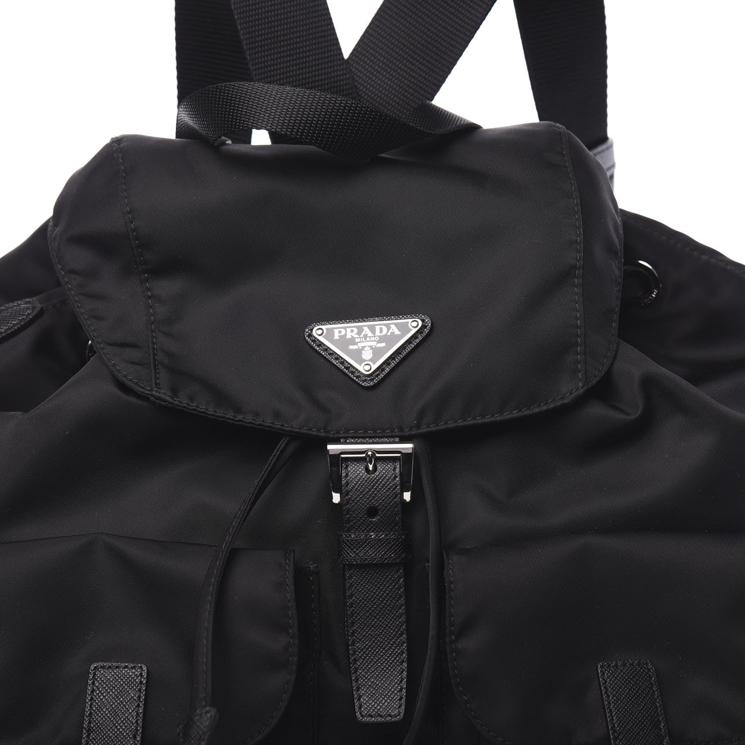 Prada Tessuto Nylon Saffiano Medium Backpack Black 7 of 9