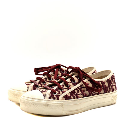 Christian Dior Canvas Oblique Walk'N'Dior Low Top Sneakers 38.5 Deep Amaranth 4 of 9