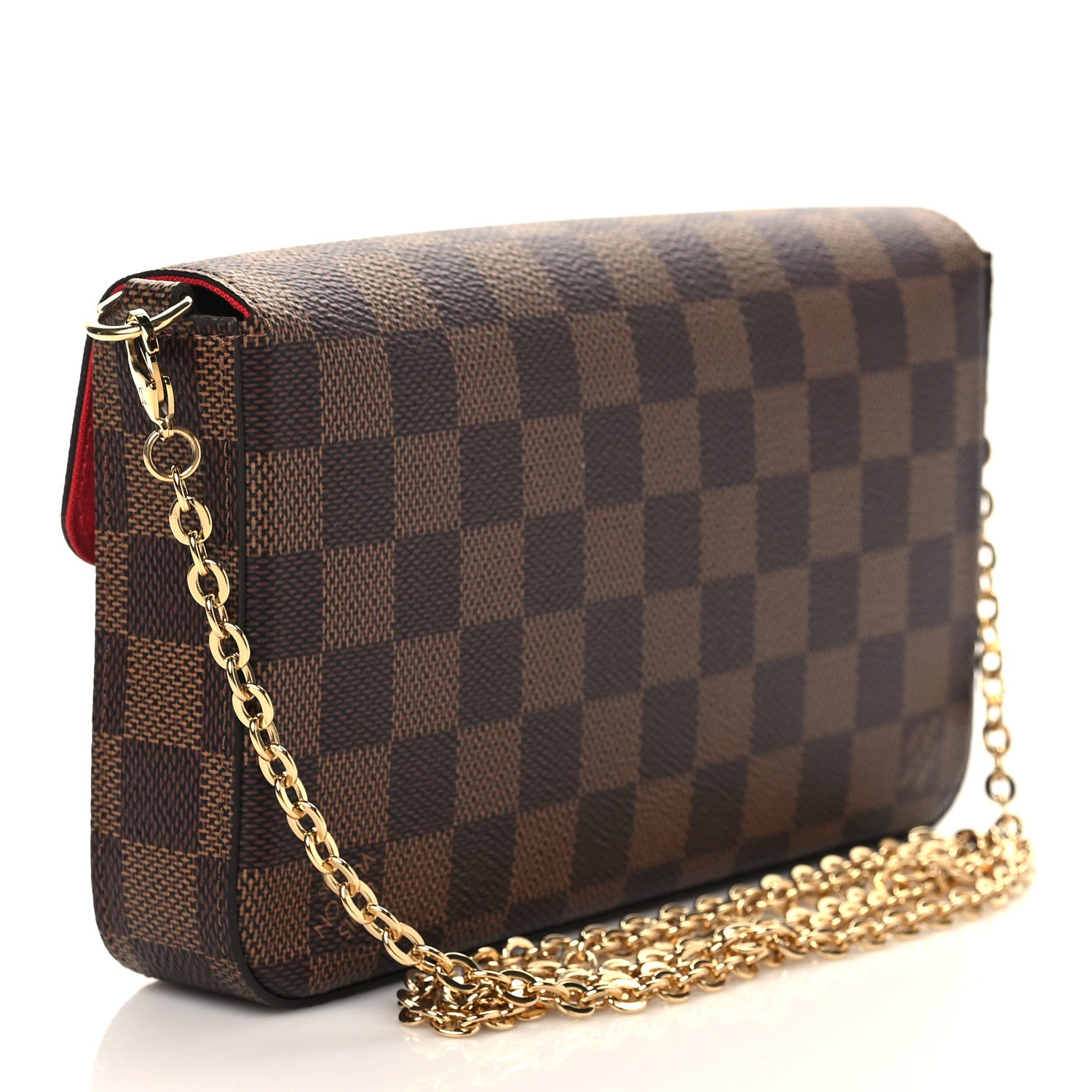 Louis Vuitton Damier Ebene Pochette Felicie Chain Wallet 3 of 6