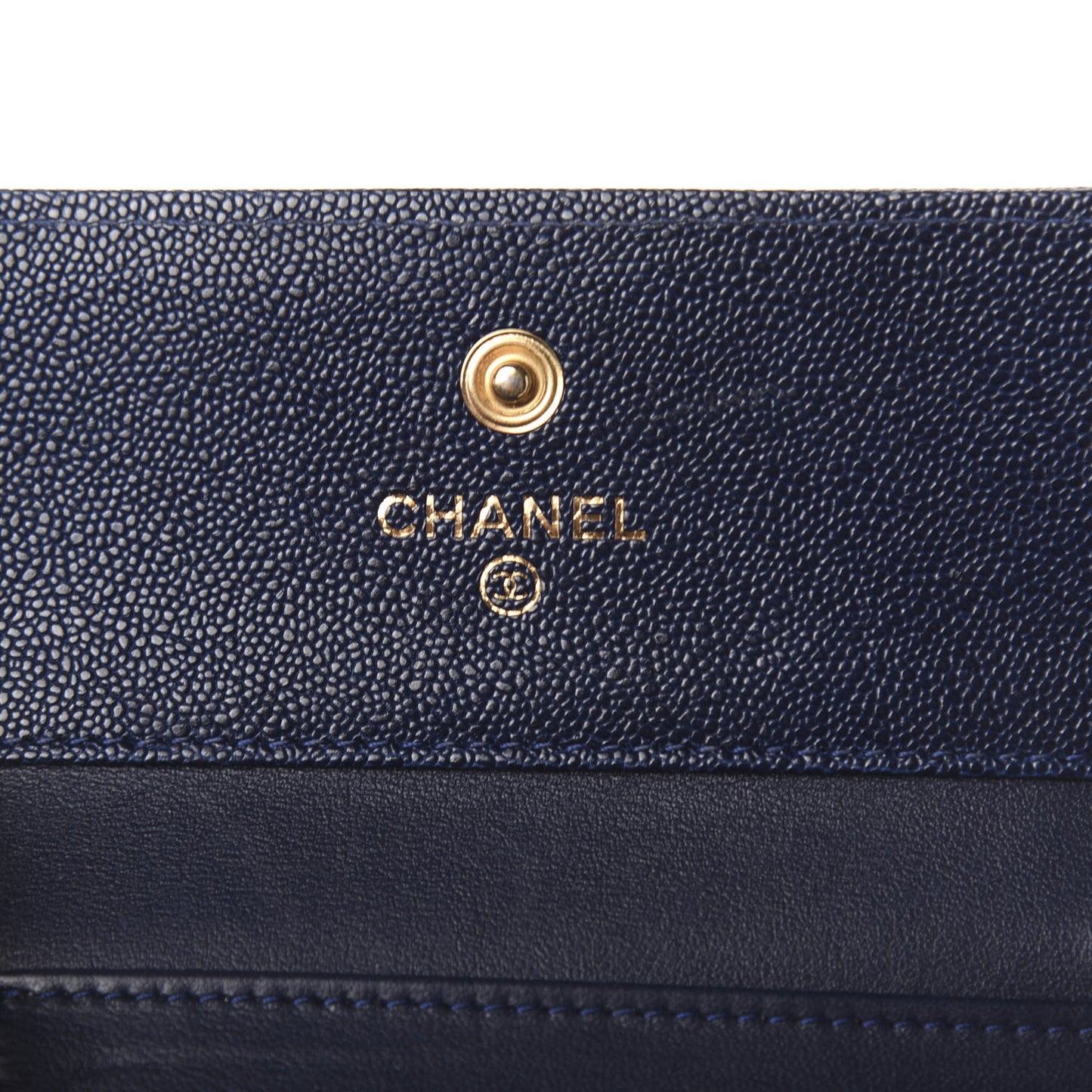 Caviar Quilted Compact Boy Wallet Blue