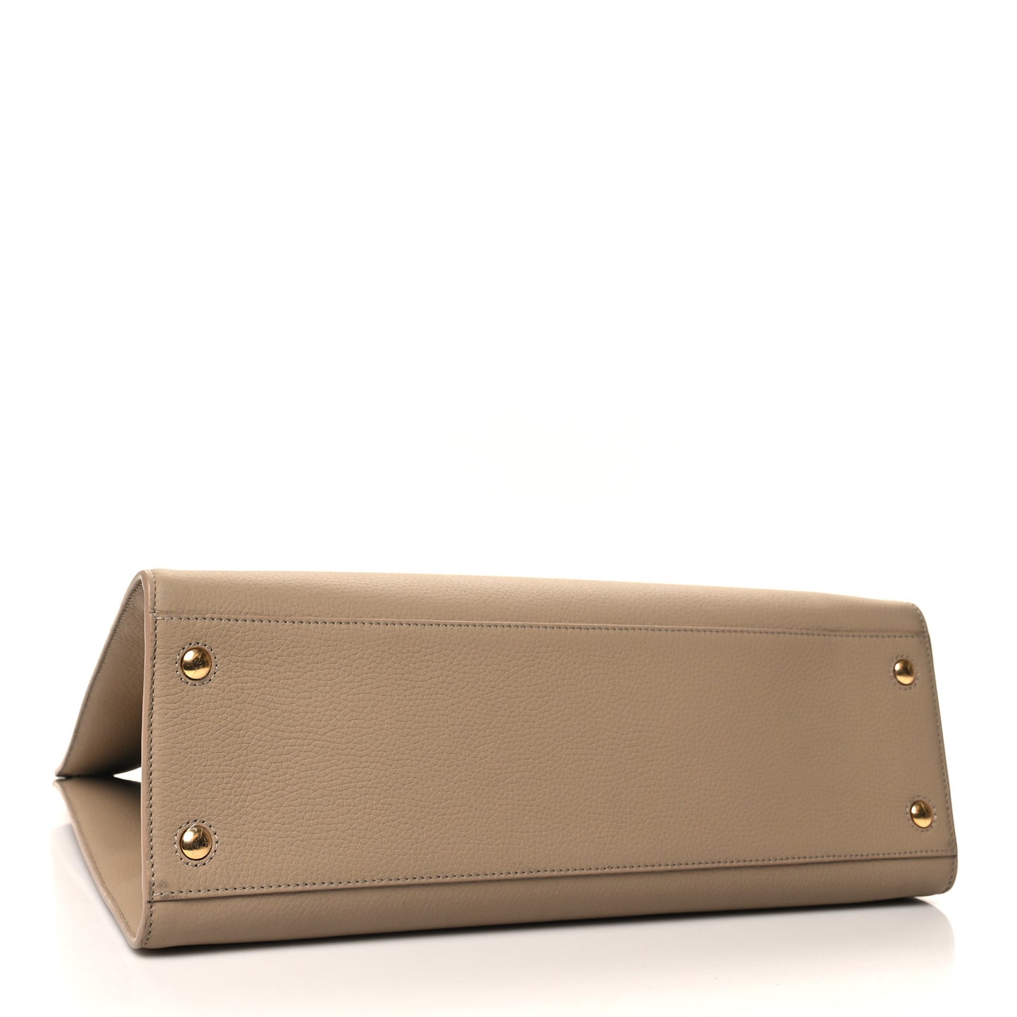 Grained Calfskin Medium Frances Tote Oat Beige