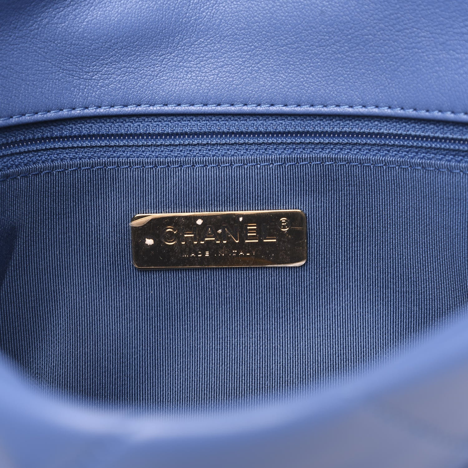 Chanel Lambskin Quilted Medium 19 Flap Blue 6 of 11