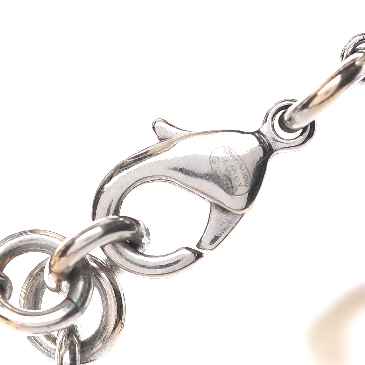 Chanel Crystal Pearl CC Long Necklace Silver 4 of 5