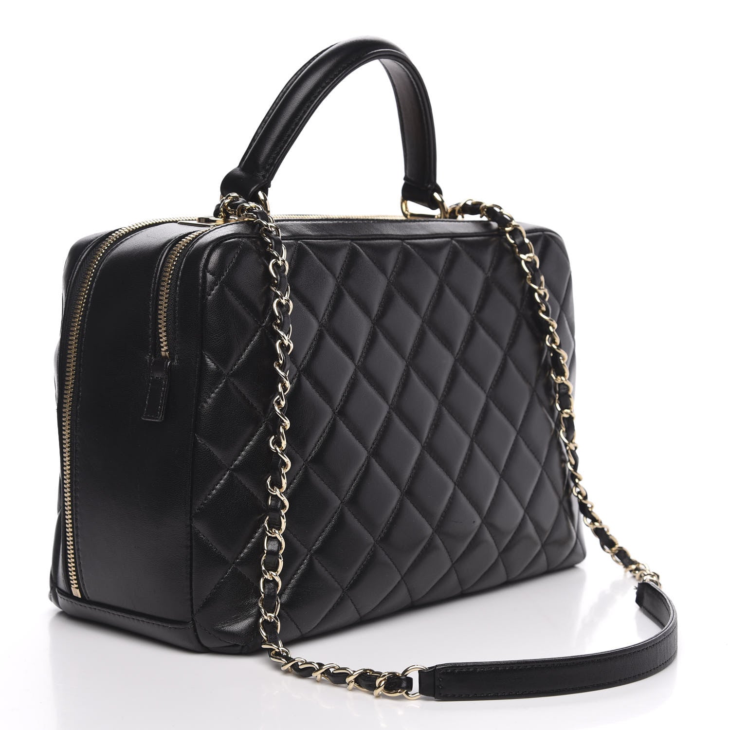 Chanel Lambskin Quilted Large Trendy CC Bowling Bag Black 3 of 11
