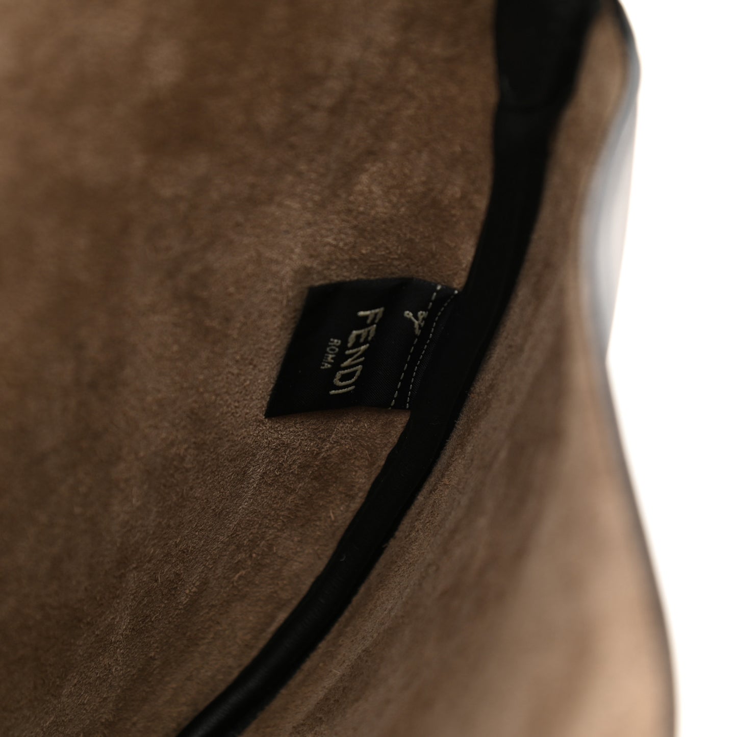 Vitello Grace Suede Small Croissant Hobo Black