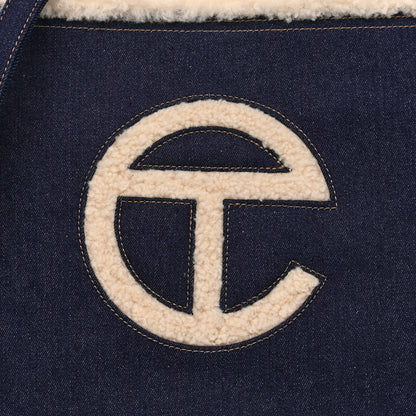 Telfar X UGG Denim Shearling Medium Shopping Bag Raw Denim 9 of 11