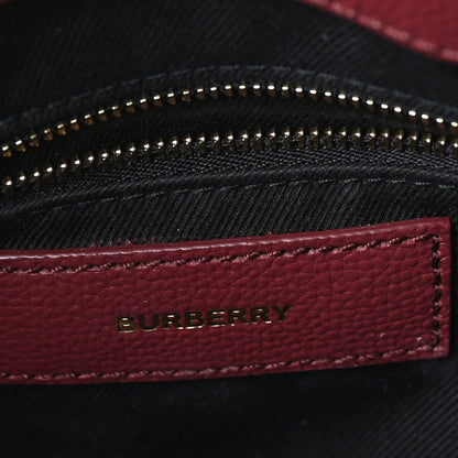Burberry Grainy Calfskin House Check Small Banner Tote Crimson 5 of 7