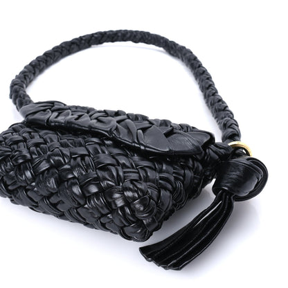 Bottega Veneta Calfskin Foulard Intreccio Small Kalimero Città Shoulder Bag Black 7 of 7
