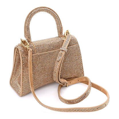 Balenciaga Strass Suede Hourglass Top Handle Bag XS Gold 2 of 7