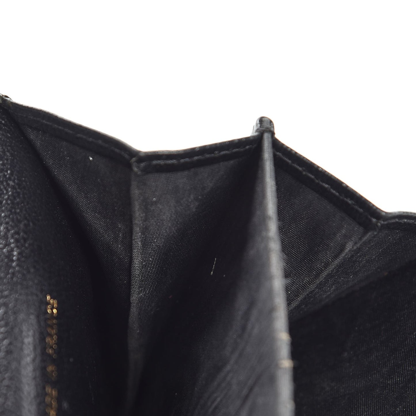 Goatskin Compact CC Flap Wallet Black