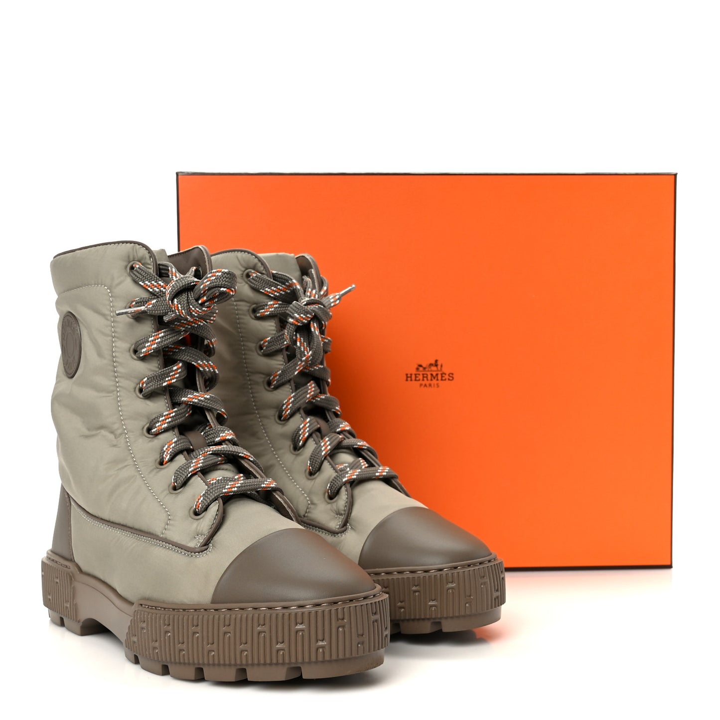 Calfskin Parachute Fresh Ankle Boots 38.5 Etoupe