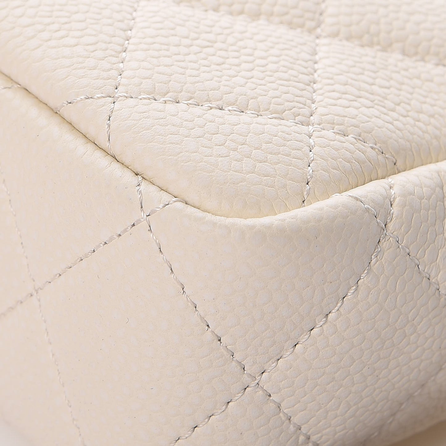 Caviar Quilted Mini Coco Tassel Camera Case White