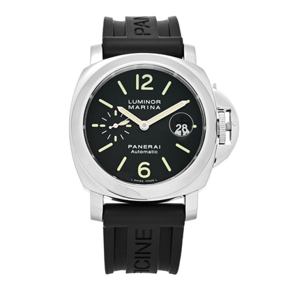 Panerai Stainless Steel Rubber 45mm Luminor Marina Automatic Watch Black PAM00104 1 of 7