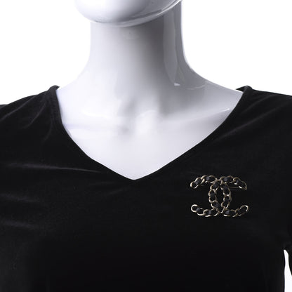 Chanel Lambskin Chain CC Brooch Black Gold 2 of 5