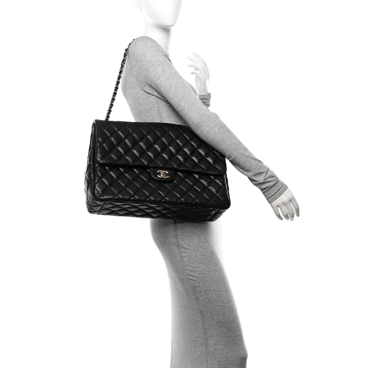 Chanel Caviar Quilted XXL Travel Flap Bag Black 2 of 10