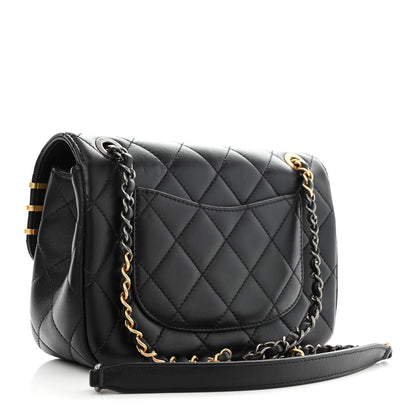 Chanel Lambskin Quilted Small Coco Clips Single Flap Black 3 of 12