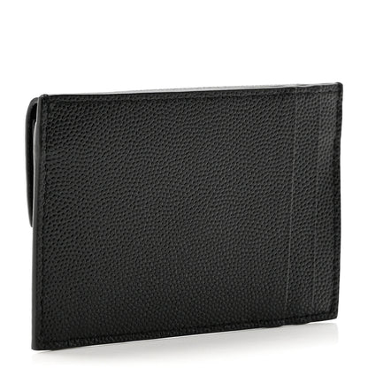 Saint Laurent Grain De Poudre Uptown Monogram Card Case Black 3 of 6