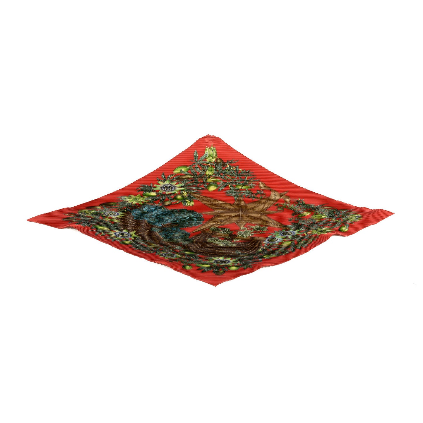 Silk Passiflores Plisse Scarf