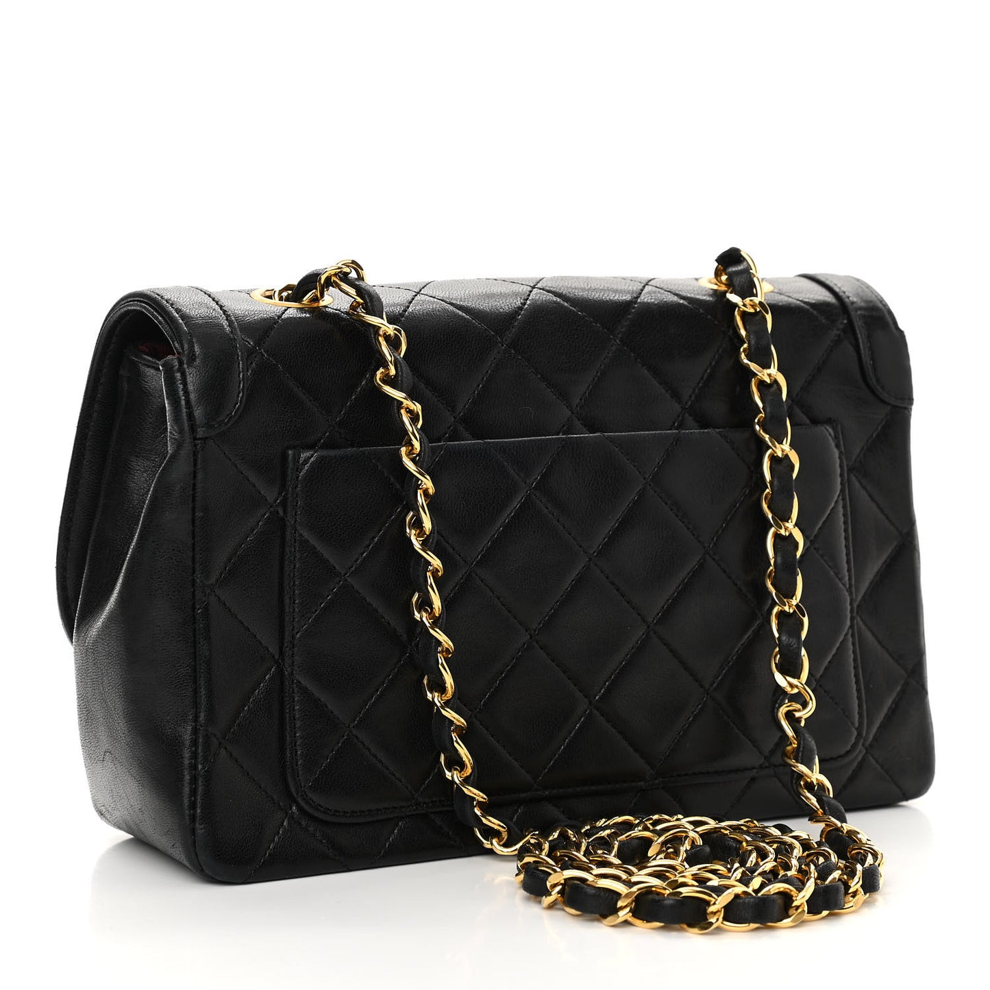 Lambskin Quilted Medium Single Flap Black