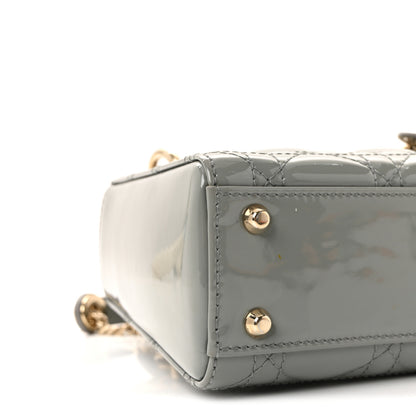 Christian Dior Patent Cannage Mini Lady Dior Grey Stone 8 of 9